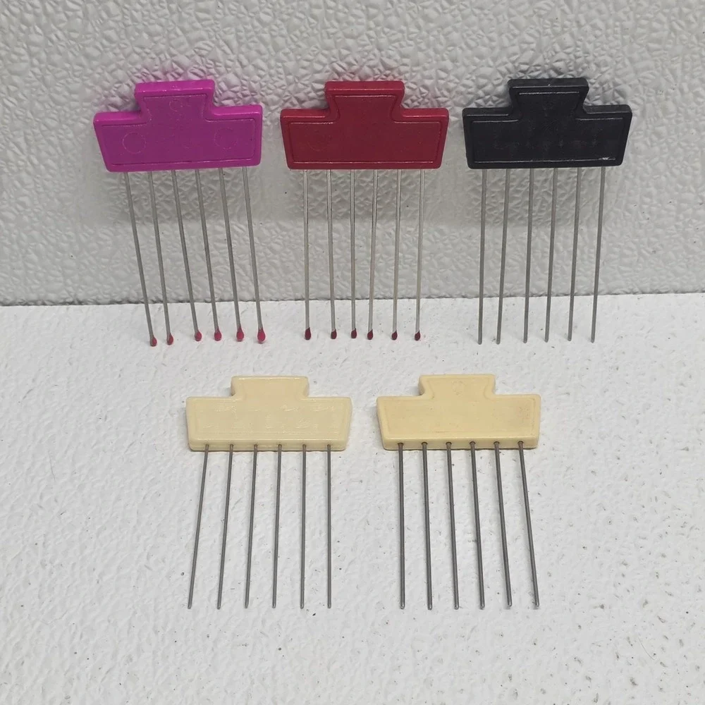 Vintage Goody Hair Lift Picks Lot of 5 Metal Prong Styling Combs USA